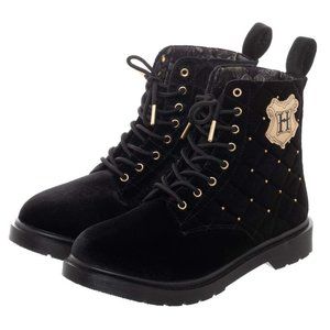 Harry Potter Velvet Quilted Hogwarts Combat Boots